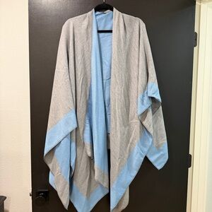 Elegant Gray and Blue Shawl